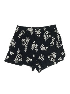 Abercrombie & Fitch Black Shorts with White Floral Embroidery